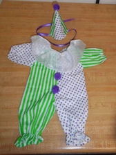 PURPLE AND GREEN CLOWN HALLOWEEN COSTUME ONLY for 16-17" CPK Cabbage Patch Kids