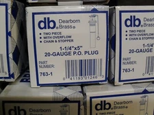 Dearborn Brass 763-1 1-1/4" x 5" 20 Gauge P.O. Plug Chain & Stopper Chrome