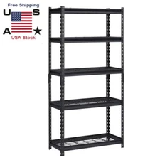 Muscle Rack 30"x12"x60" 5-Tier Steel Shelving Unit w/Wire Decking 2500lb Shelves