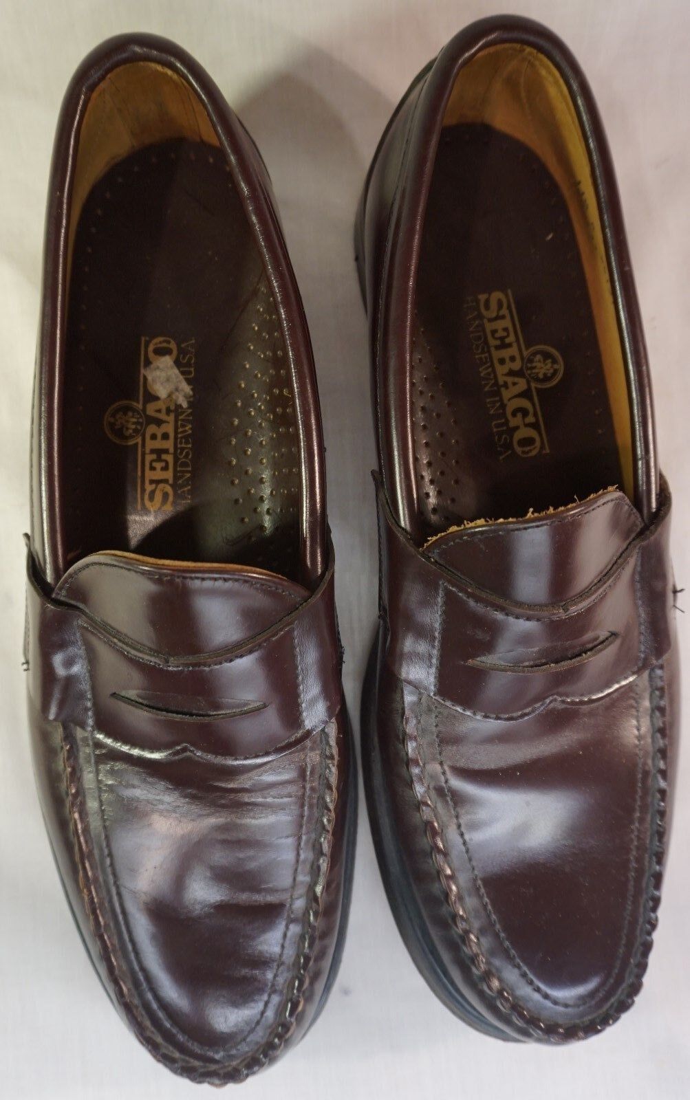 Sutura manual cuero Sebago Cayman 90-733 Talla 11.5 un Mocasines Marrón Sutura manual cuero Sebago Cayman 90-733 Talla 11.5 un Mocasines Marrón