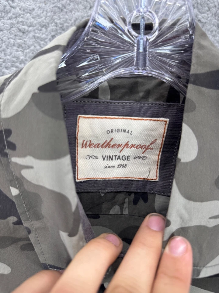Camisa Weatherproof Garment Co Para Hombres Camuflada De Colección Con Botones Manga Larga Talla Pequeña Foto 4 de 4