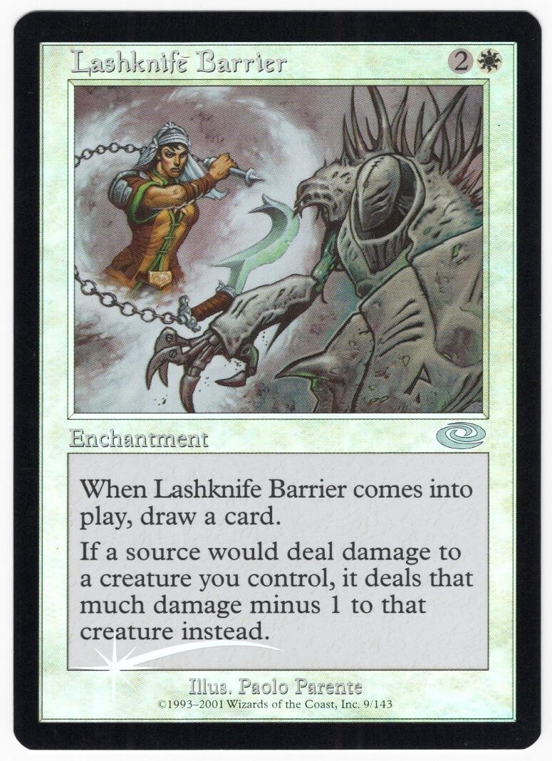 Lashknife Barrier 2001 Planeshift FOIL White Uncommon Enchantment MTG NM AZ1