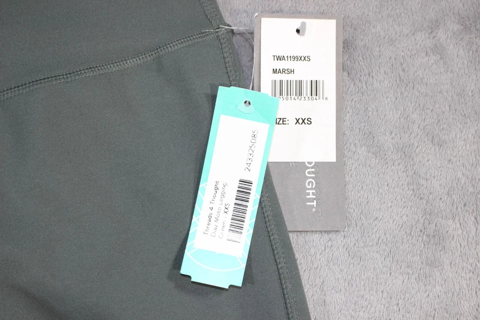 Leggings Threads 4 Thought Mujer Diaz Moto Verde Talla XXS Foto 2 de 4