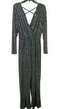 Miss Selfridge Size 8 Black Sparkly Party Jumpsuit NWT