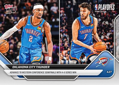 Oklahoma City Thunder Sweep Playoffs - 2025-26 NBA Topps NOW - Card 281