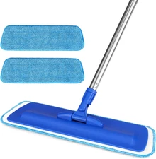 17.5" Professional Microfiber Floor Cleaning Mop, Flat Mop with Stainless Steel 