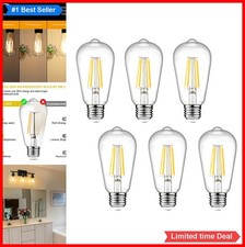 Dimmable Vintage LED Edison Bulb 6W 60W Equivalent 700lm 2700K E26 Base Clear