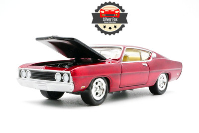 1969 FORD TORINO TALLADEGA BURGUNDY 1:64 SCALE DIECAST COLLECTOR MODEL CAR