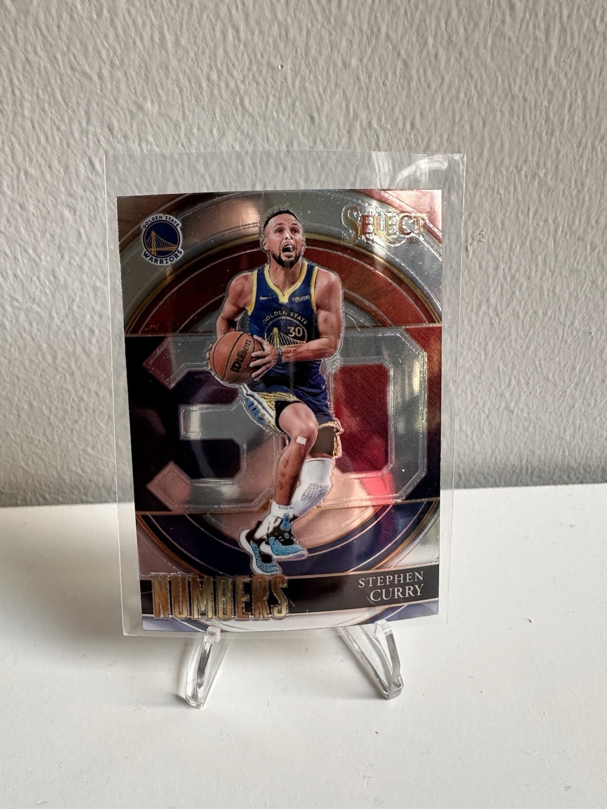 2021-22 Panini Select - Select Numbers Stephen Curry #5 Silver Prizm