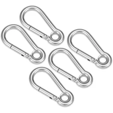 5Pcs Snap Hook 1.6" 304 Stainless Steel Spring Snap Link Hook Clip Keychain