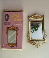 Vintage Dollhouse Furniture 1964 Marx Little Hostess Gilded Mirror With Box