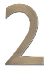 3582AB-2 4 inch Solid Floating House Number 2 Antique Brass