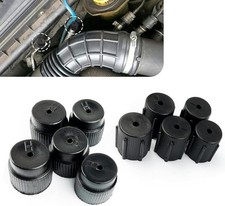 10 PCS Car A/C Valve Core Caps, R134a High  Low Pressure Port Black