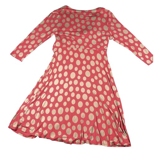 Vestido Boden Rosebery Lunares Envolvente Midi Coral Tostado Talla EE. UU. 16R Carrera Trabajo Informal - Imagen 6 de 11