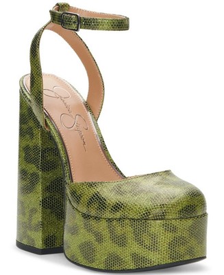 Jessica Simpson Women's Skilla Platform Pump in Green Size 8 Medium