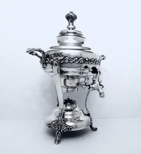 OLD SHEFFIELD PLATE VICTORIAN AESTHETIC ORNATE FOOTED COFFEE URN SAMOVAR 16"