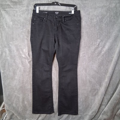 A New Aproach Boot Cut Jeans Women's 28 6P Flap Pockets Black Stretchable