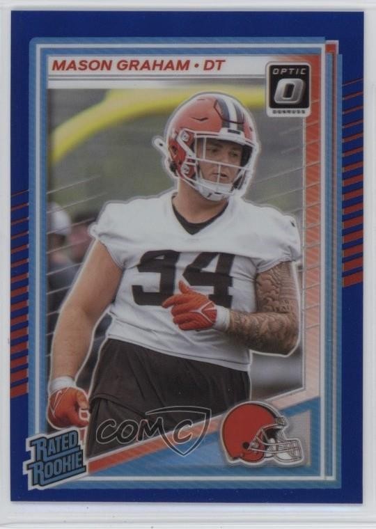 2025 Panini Donruss Optic Rated Rookie Blue Prizm 235/249 Mason Graham #206 1ts9