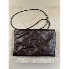 Vintage Purse Genuine Leather Made in USA Brown Studded