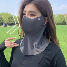 Women Summer UV Protection Neck Scarf Ice Silk Face Mask Cover Outdoor