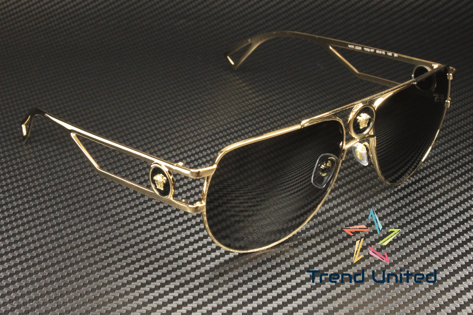 VERSACE VE2225 100287 Gold Grey 60 mm Men's Sunglasses thumbnail 4