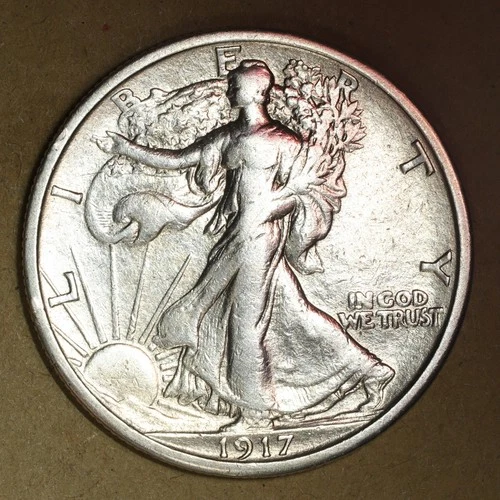 1917-S Walking Liberty Half XF Details Cleaned No Reserve