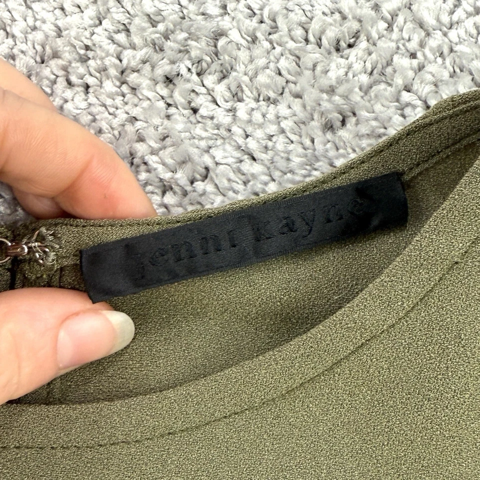 Jenni Kayne Top Women's M Olive Minimal Boxy Capsule Office Career Short Sleeve - Image 2 of 4