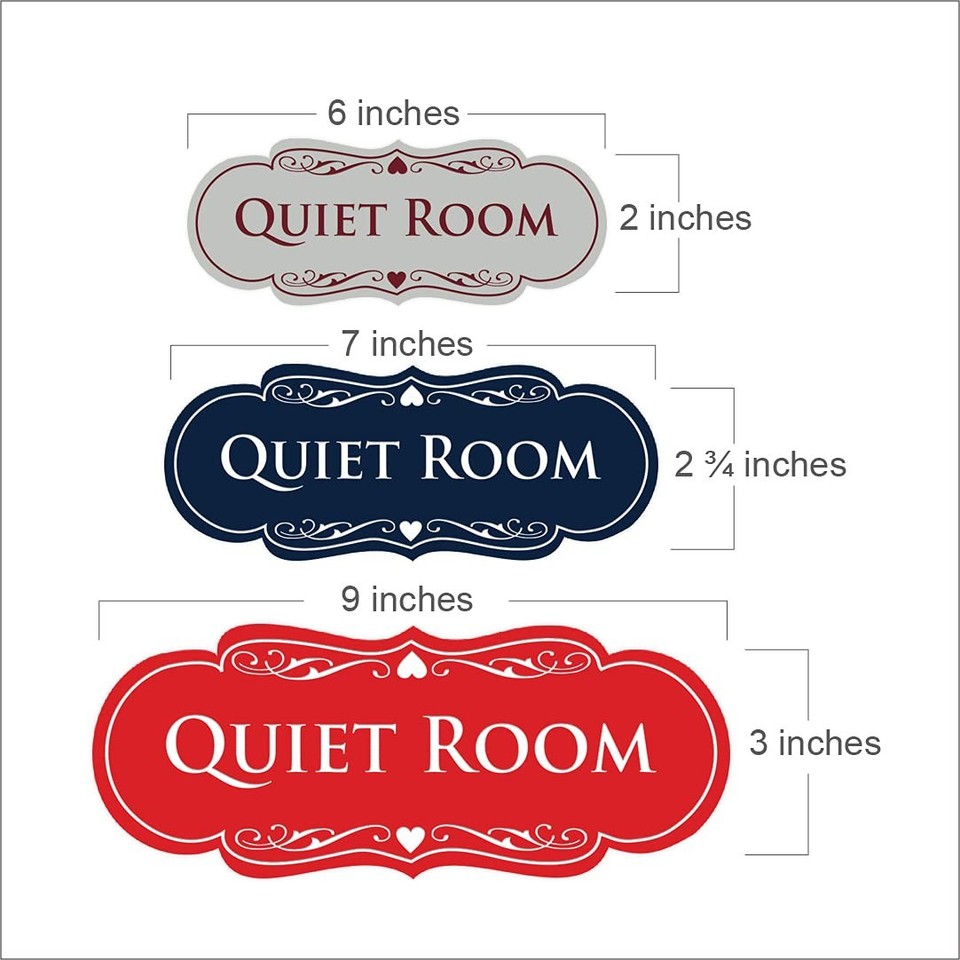 Designer Quiet Room Sign Black/Silver - Large 194634872758| eBay