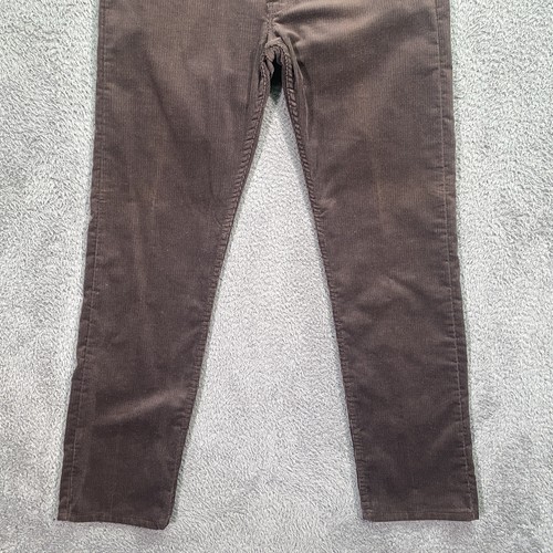 Pantalone vintage Levi's 505 marrone velluto a coste uomo 34x32 (34x32,5) bianco linguetta USA - Foto 3 di 23