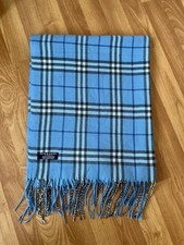 Sciarpa Burberry vintage azzurro made in England 100% cashmere