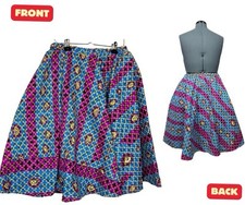 Ankara Skirt, African Print, Ntoma Skirt With Elastic Waist Band, Size-M, New