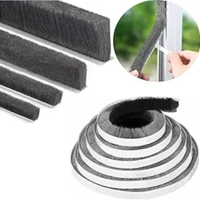 Adhesive Brush Weather Stripping Size: 0.2 in x 0.4 in x 32.8 FT