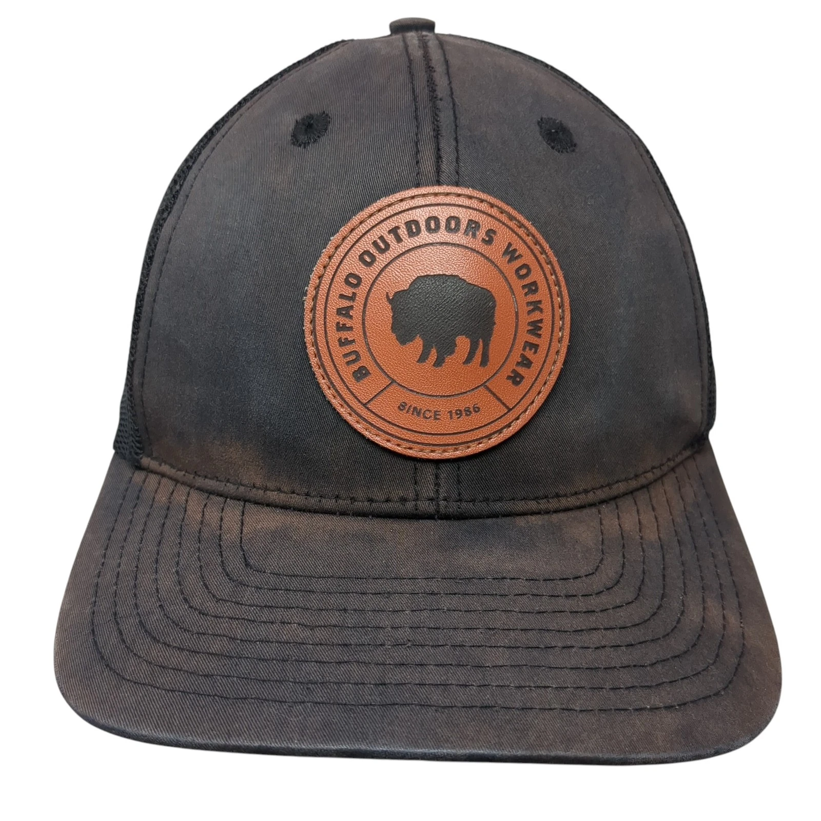 Buffalo Outdoors Workwear Snapback Trucker Hat Black One Size Mesh Back