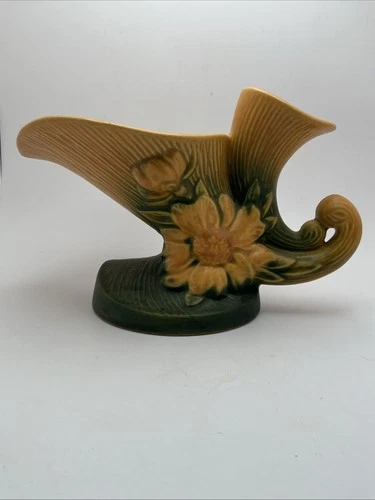 Vintage Roseville Pottery Peony Double Cornucopia Vase - #172