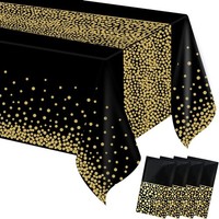 Einweg Tischdecke Wasserdicht Rechteckig 137X274Cm Schwarz Gold 4 StüCk Party
