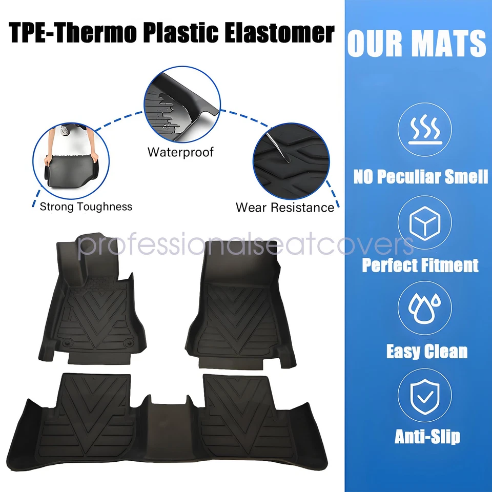 For 2007-2014 Mercedes-Benz C Class W204 S204 TPE Front & Rear Floor Mats Liners - Image 3 of 4