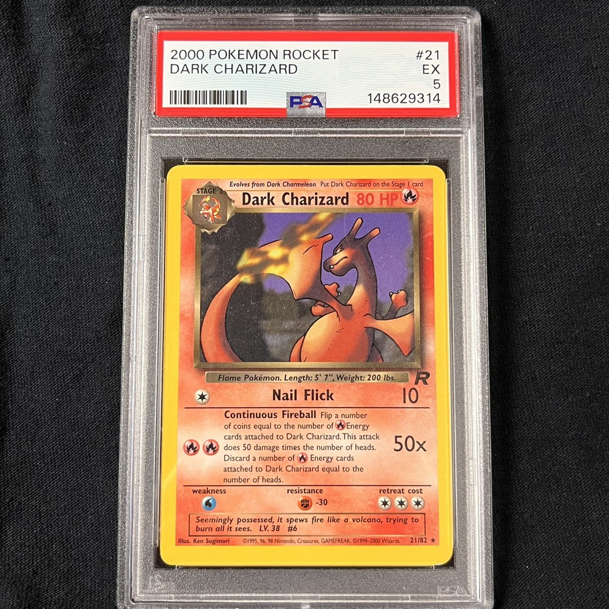 Dark Charizard 21/82 Team Rocket PSA 5 Non Holo Pokemon 2000 WOTC