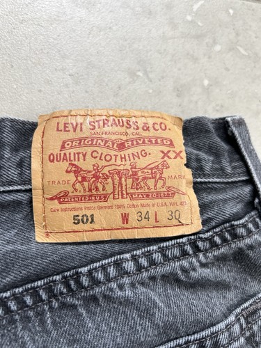 Vintage 90s 501 Levis Button Fly Faded Distressed Denim Made In USA Jeans 34x30 - Picture 7 of 22
