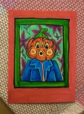 ACEO Art Card Original Spooky/Halloween/Fall/Pumpkin Portrait 2.5”x3.5”