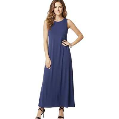 FSL + Apparel Womens  Dress Sz Medium Maxi Sleeveless Stretch Side Slit Evening
