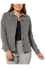 DG2 by Diane Gilman Women's Starlight Denim Seamed Jacket Gray