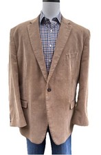 Chaps Ralph Lauren Corduroy Blazer Suit Jacket Tan Sport Coat Mens 50 R Cotton