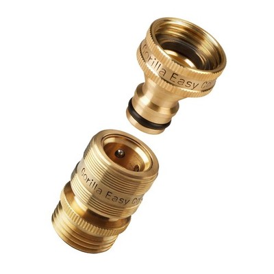 Garden Hose Quick Connector. ¾ inch GHT Solid Brass Easy Connect Fittings.