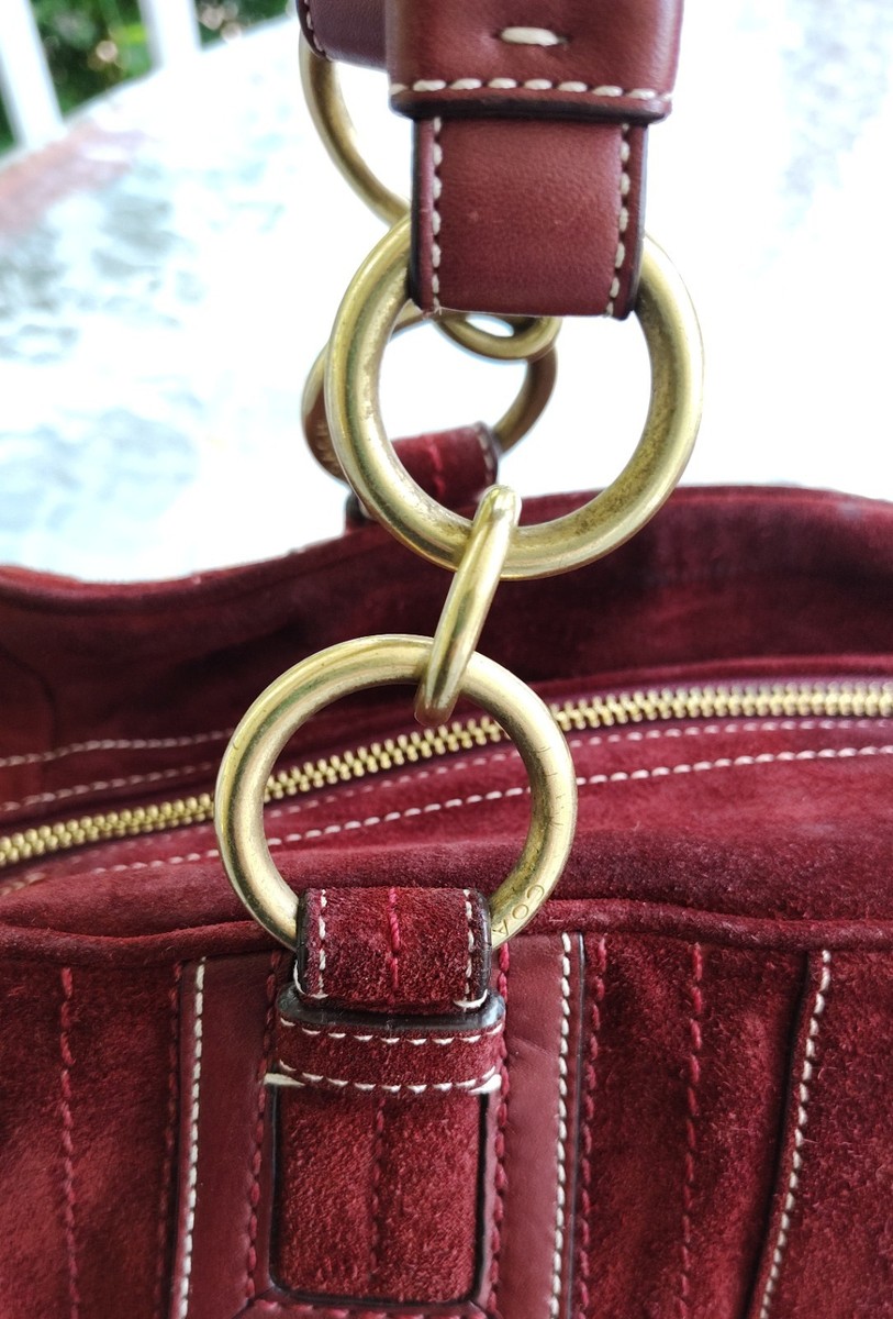 バッグ Coach y2k Burgundy Suede Shoulder Bag Vintage Y2k Coach Burgundy Suede Soho Shoulder Buckle Bag