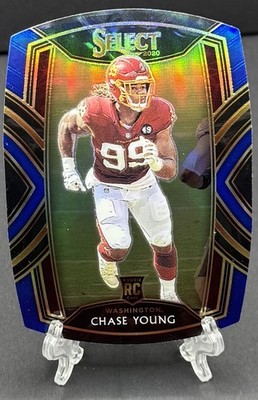 2020 Panini Select - Club Level Chase Young #264 Blue Prizm Die-Cut (RC) a1