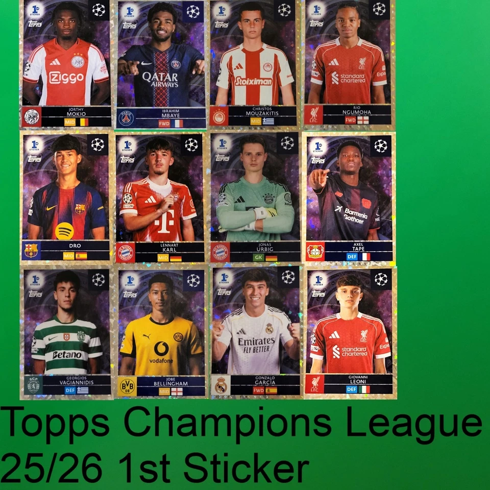 Topps Champions League 2025/2026 25/26-Auswahl 1st Sticker einzeln oder komplett