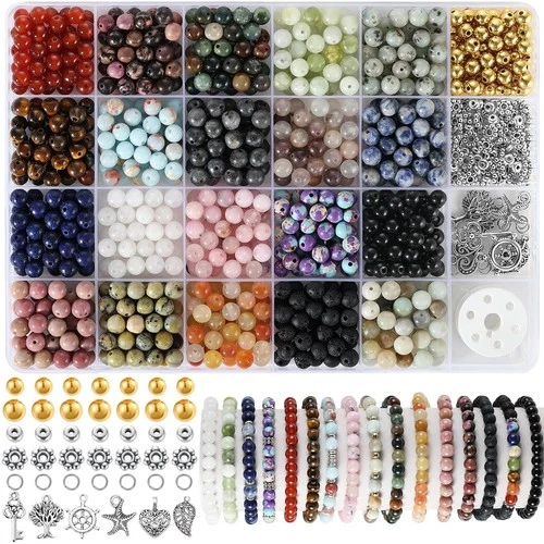 Zefy 996 Pcs 6mm Natural Stone Beads, Round Crystals Bead Genuine Real Stones... - product listing photo