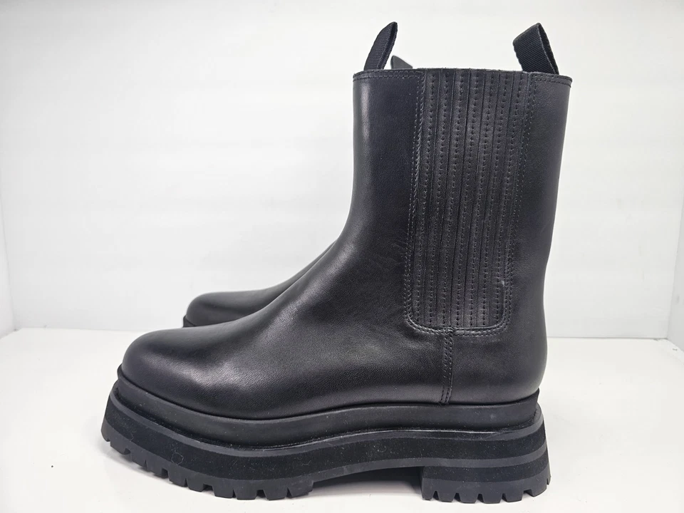 Botas de plataforma Loeffler Randall Toni Lug Sole para mujer talla 10 negras gruesas de combate Foto 2 de 4