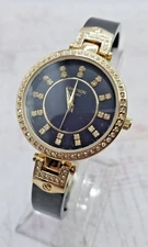 NWT New Armitron Women's crystal gold plated ceramic bracelet watch 75/5313GP