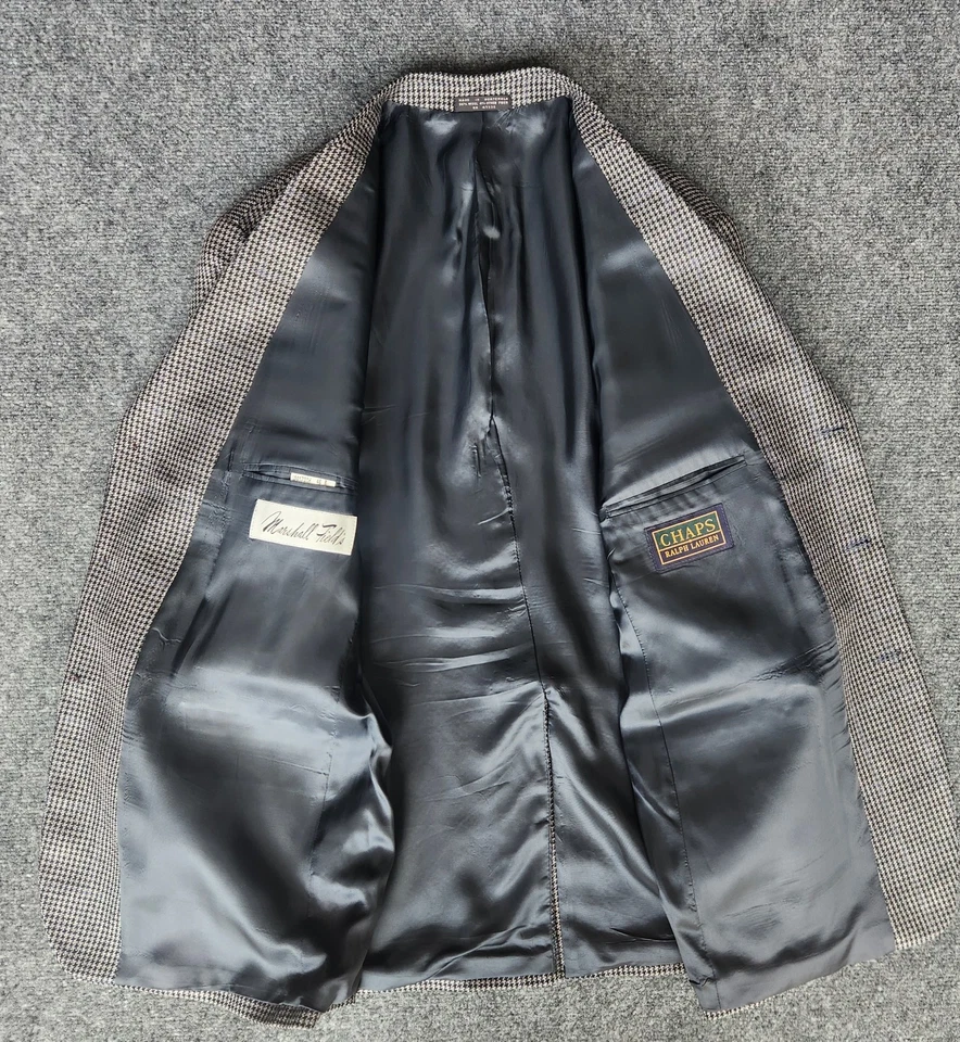 Vintage Chaps Ralph Lauren Sports Coat Blazier 3 Button Men's 46R Silk Wool - Image 3 of 4